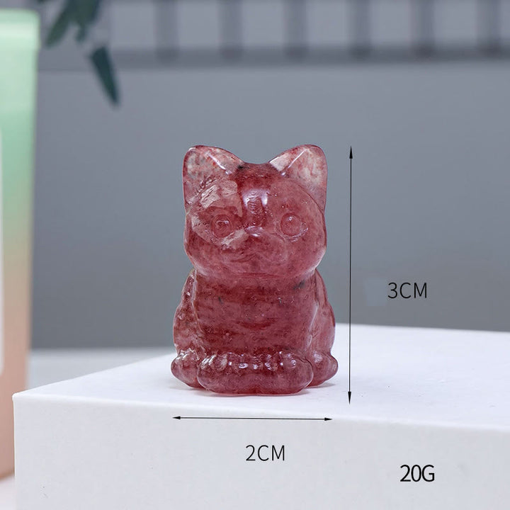 Olivenorma Crystal Epoxy Lucky Cat Gemstone Decoration - image 21