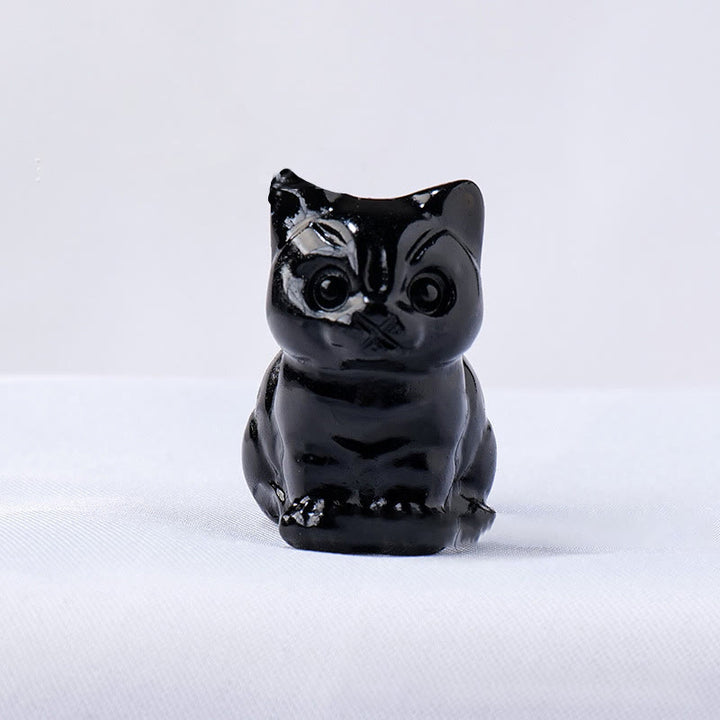 Olivenorma Crystal Epoxy Lucky Cat Gemstone Decoration