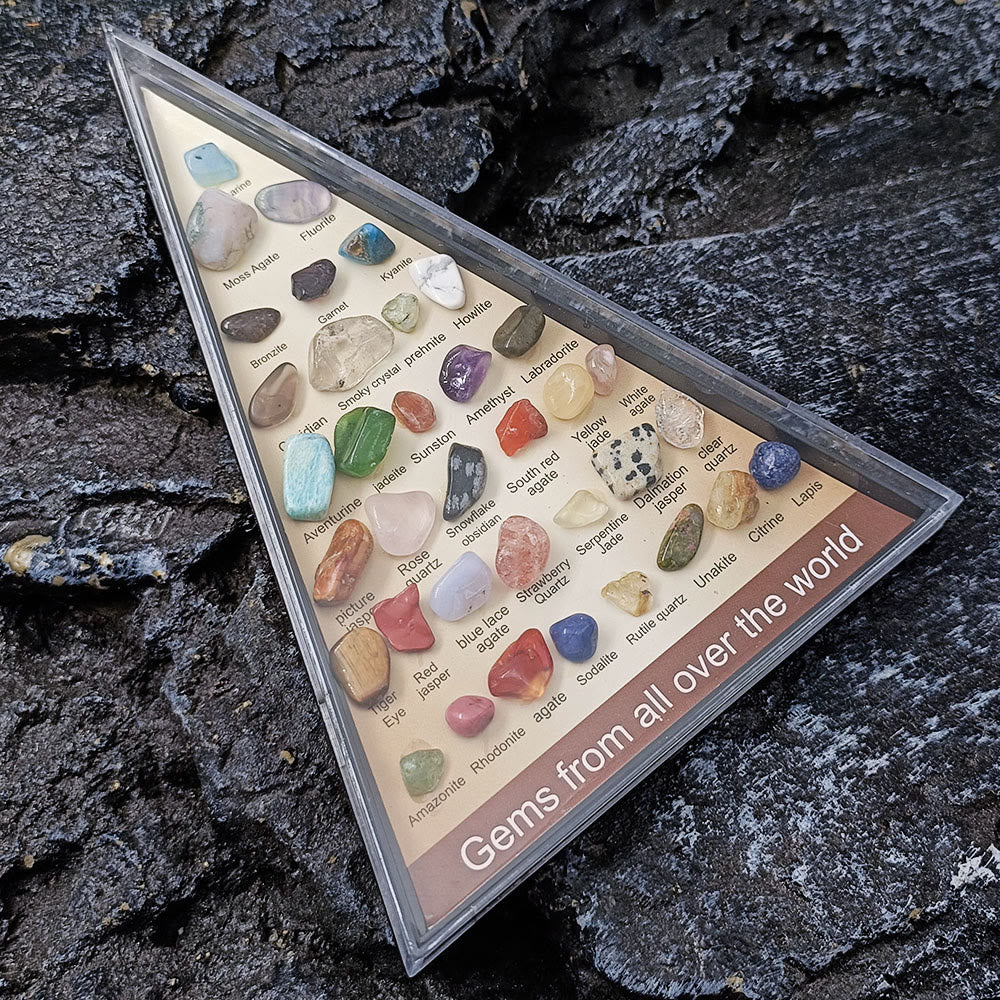 Olivenorma 36 Mineral Specimens Triangular Set Ornament - image 1