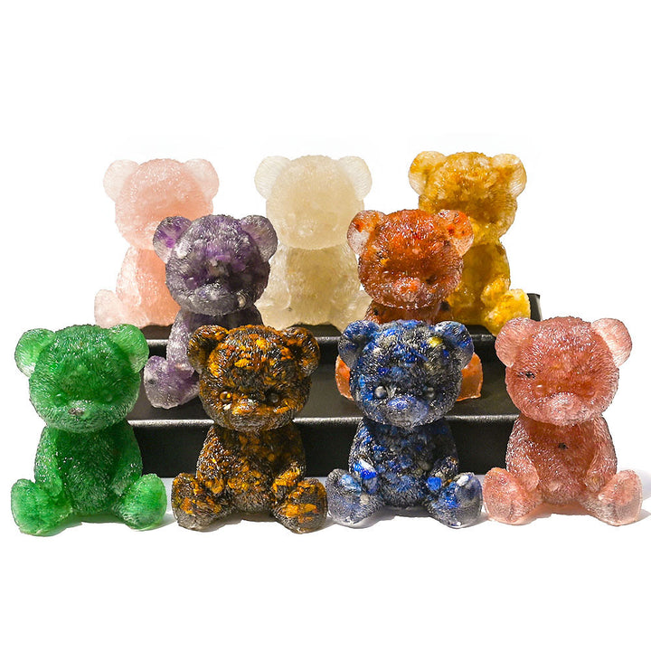 Olivenorma Crystal Epoxy Bear Gemstone Decoration