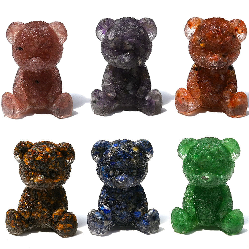 Olivenorma Crystal Epoxy Bear Gemstone Decoration