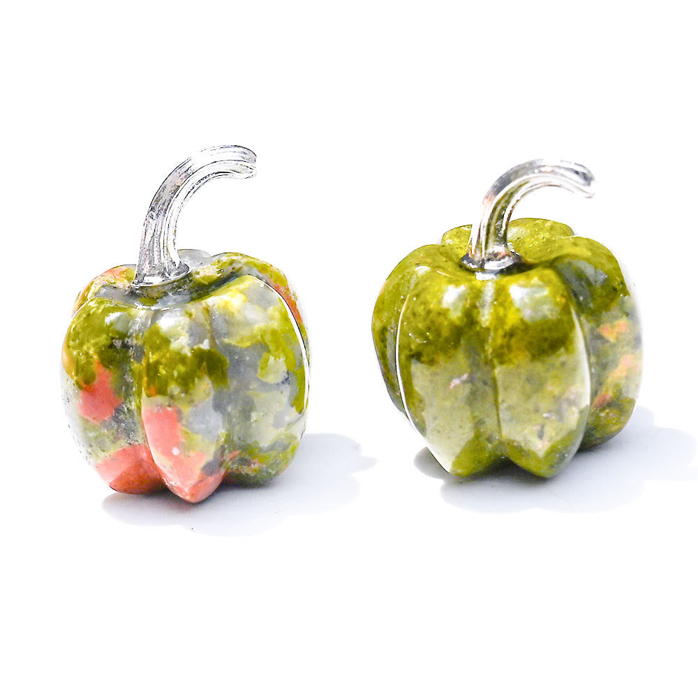 Olivenorma 2cm Natural Crystal Pumpkin Carving Gemstone Decoration