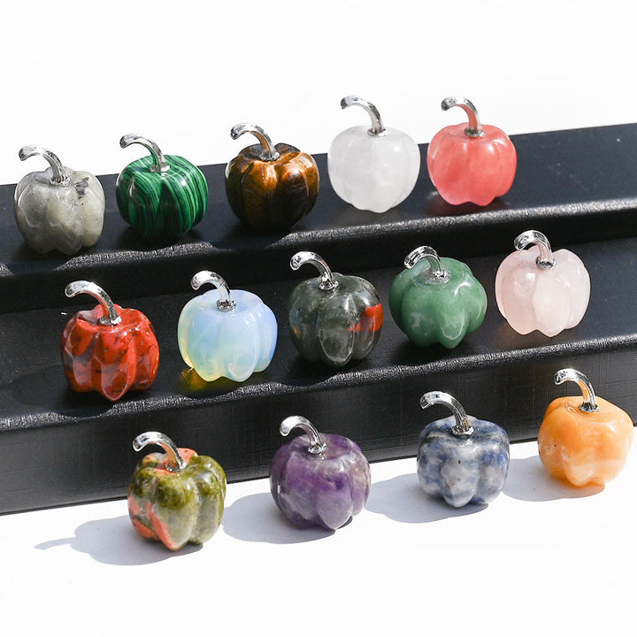 Olivenorma 2cm Natural Crystal Pumpkin Carving Gemstone Decoration - image 0