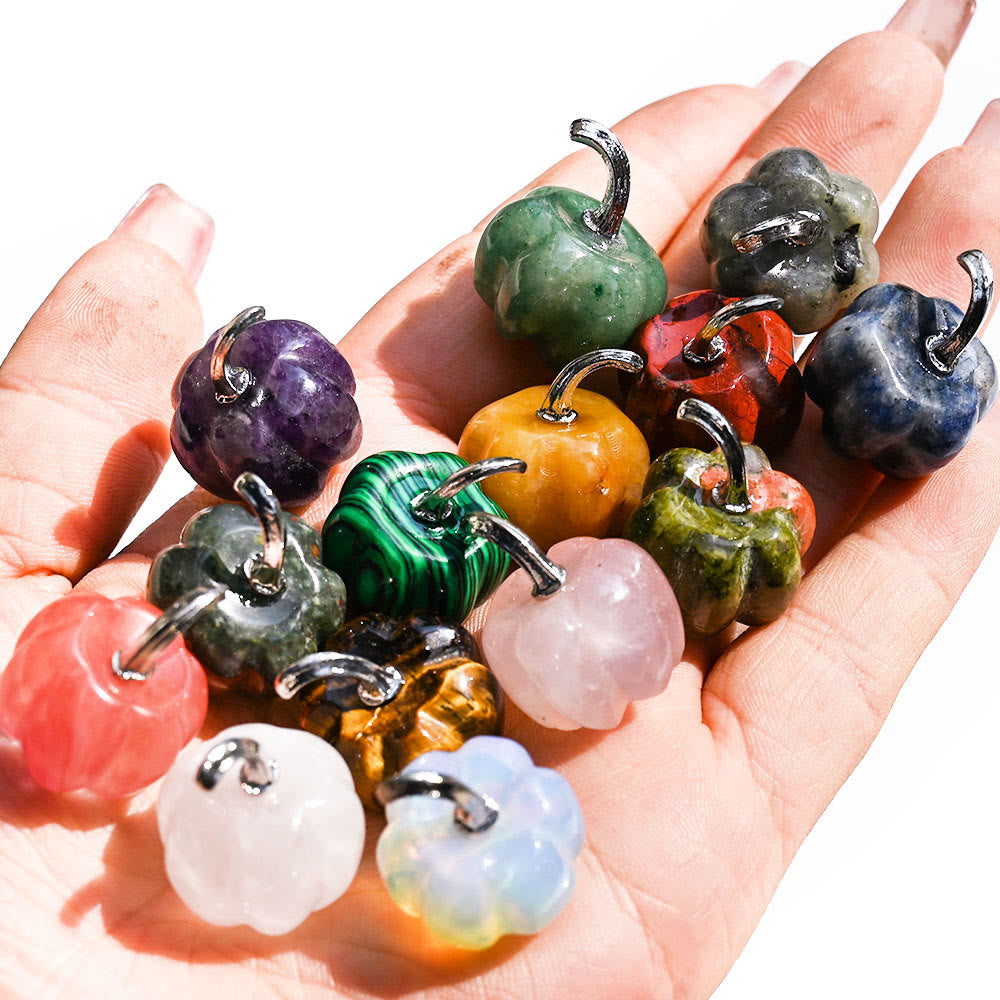 Olivenorma 2cm Natural Crystal Pumpkin Carving Gemstone Decoration - image 1