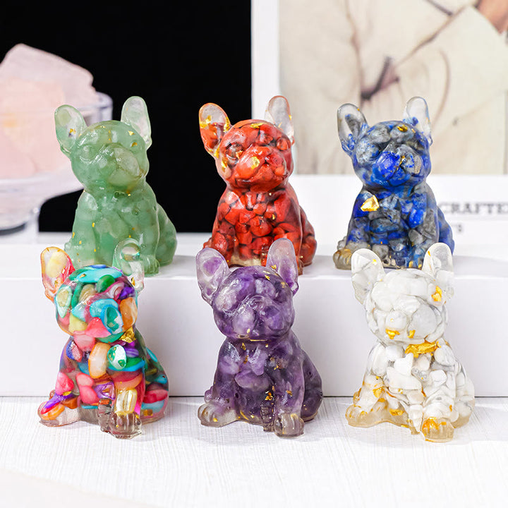 Olivenorma Crystal Epoxy Cute French Bulldog Gemstone Decoration - image 1