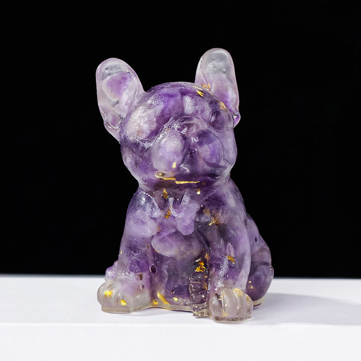 Olivenorma Crystal Epoxy Cute French Bulldog Gemstone Decoration - image 2