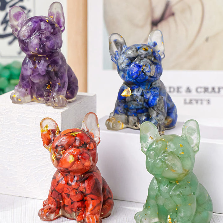 Olivenorma Crystal Epoxy Cute French Bulldog Gemstone Decoration