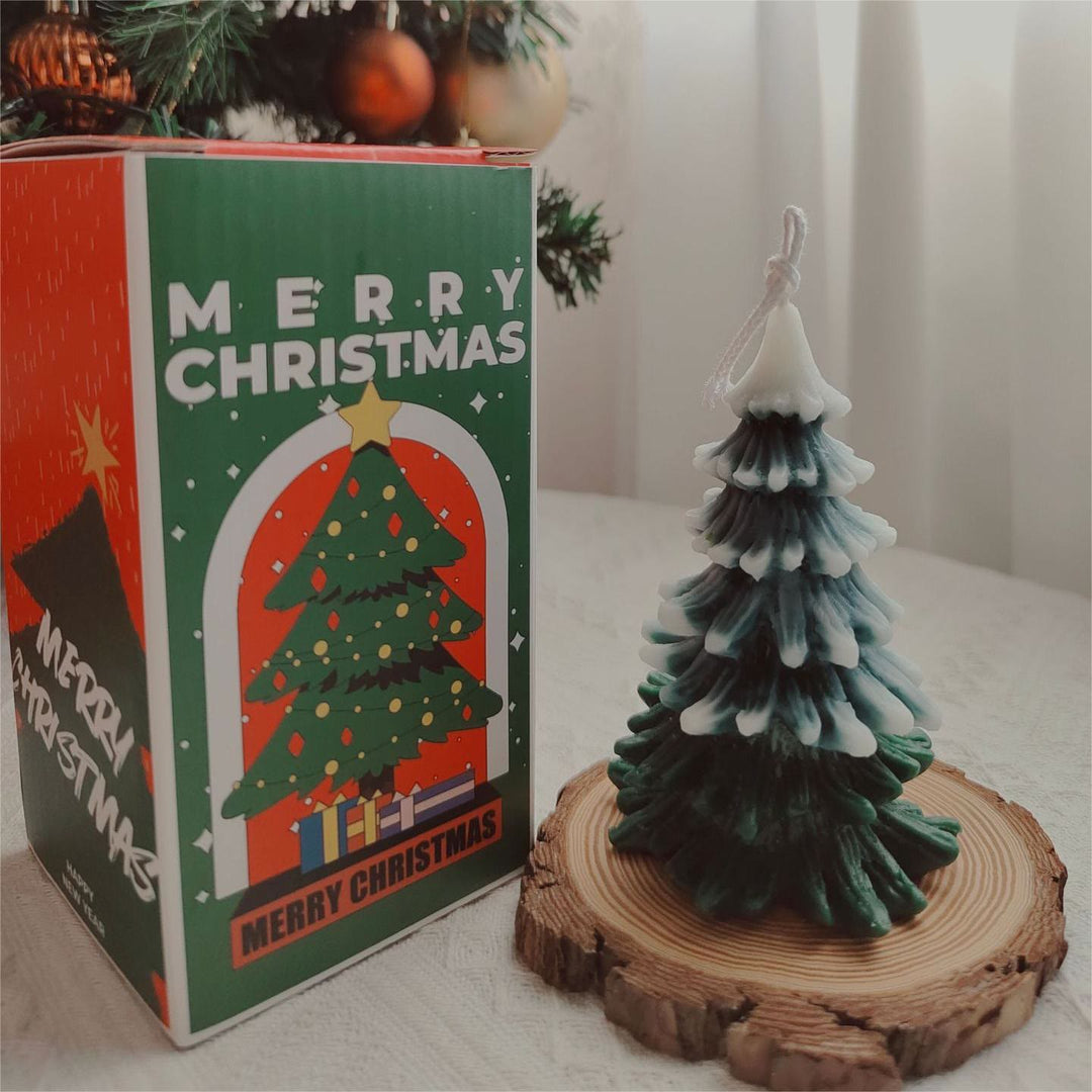 Olivenorma Carved Christmas Tree Candle