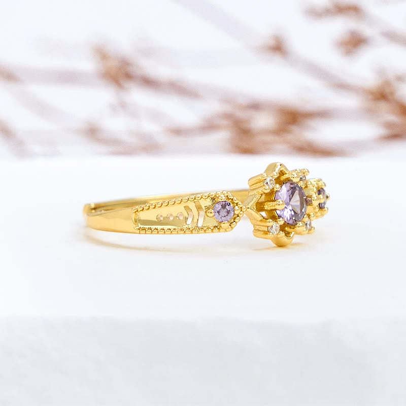 Olivenorma Vintage Square Amethyst Ring