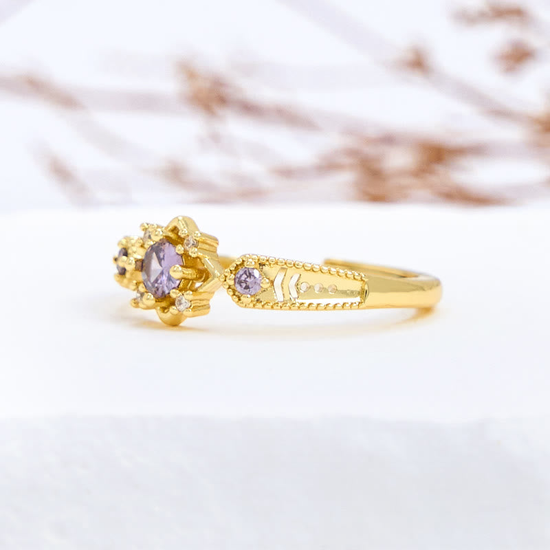 Olivenorma Vintage Square Amethyst Ring