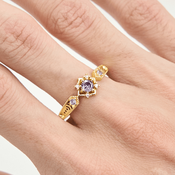 Olivenorma Vintage Square Amethyst Ring