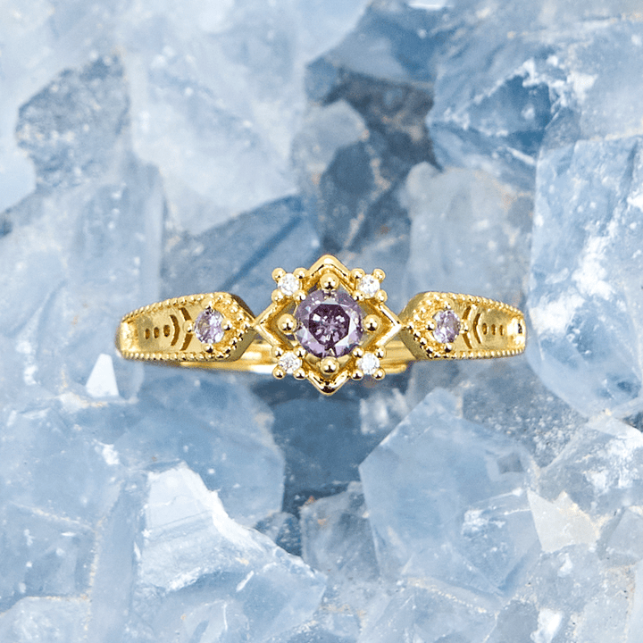 Olivenorma Vintage Square Amethyst Ring