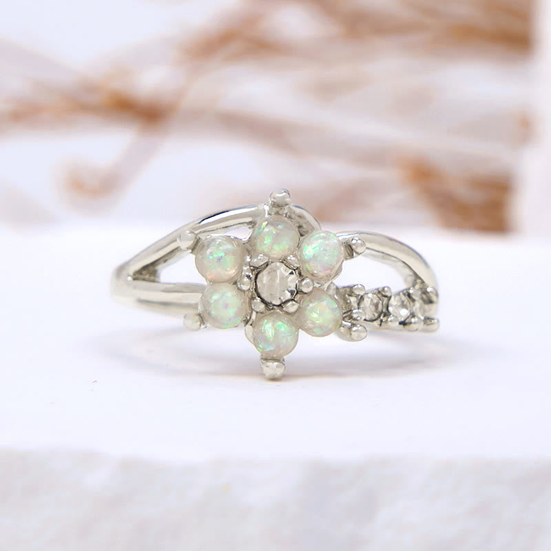 Olivenorma Opal Flower Wave Ring