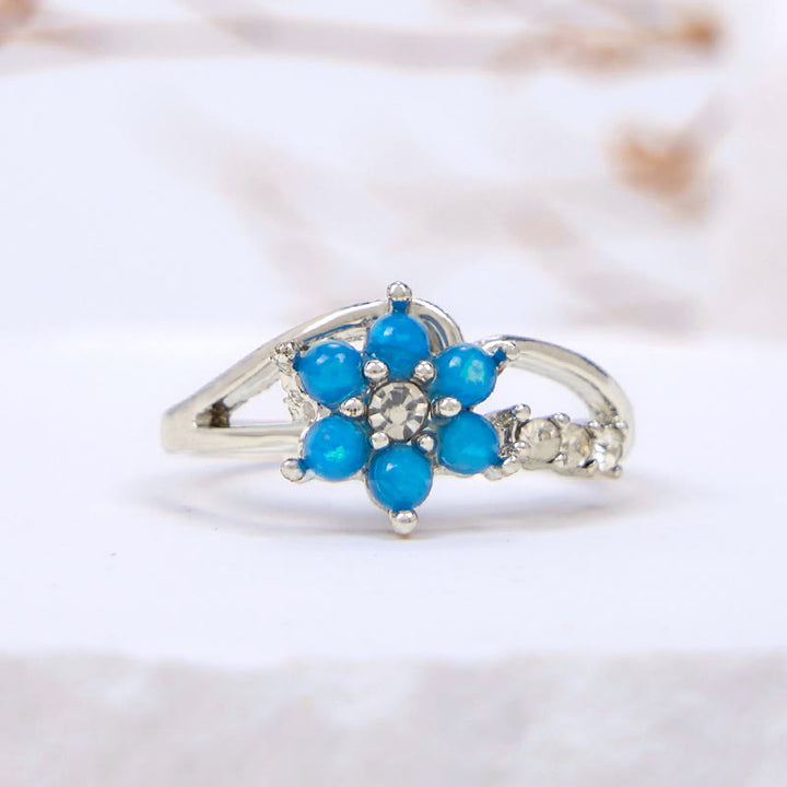 Olivenorma Opal Flower Wave Ring