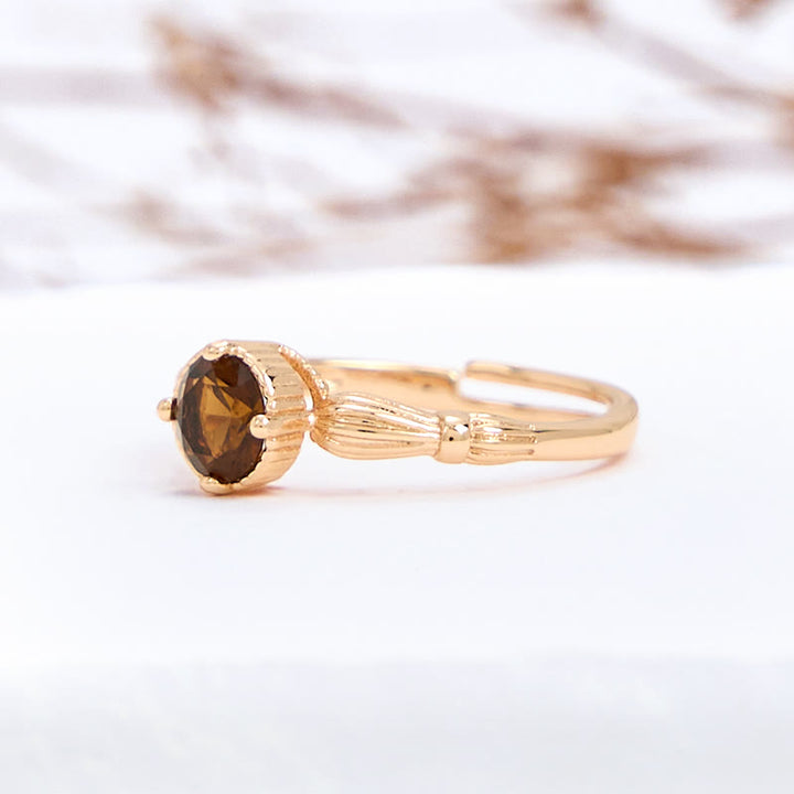 Olivenorma Simple Smoky Quartz Thin Ring