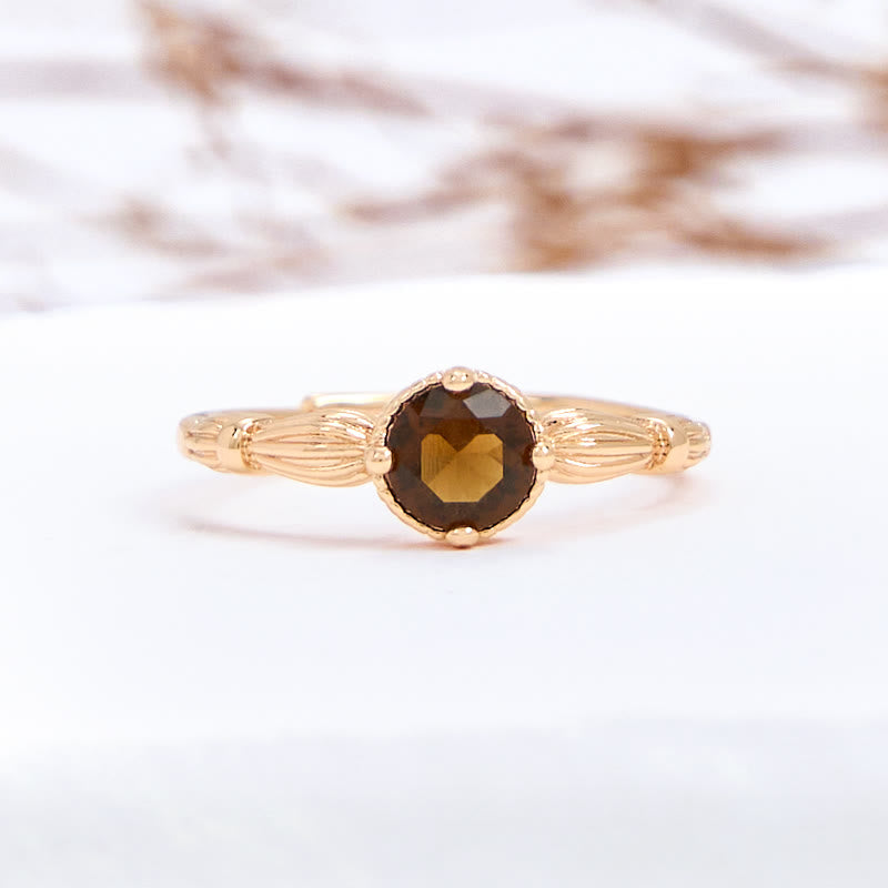 Olivenorma Simple Smoky Quartz Thin Ring