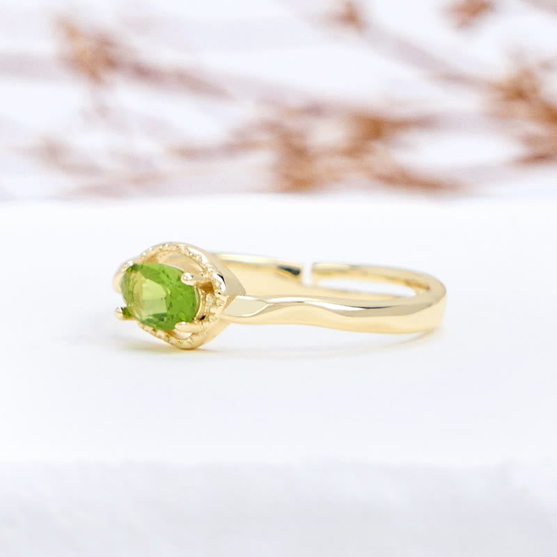 Olivenorma Peridot Irregular Simple S925 Gold Plated Ring