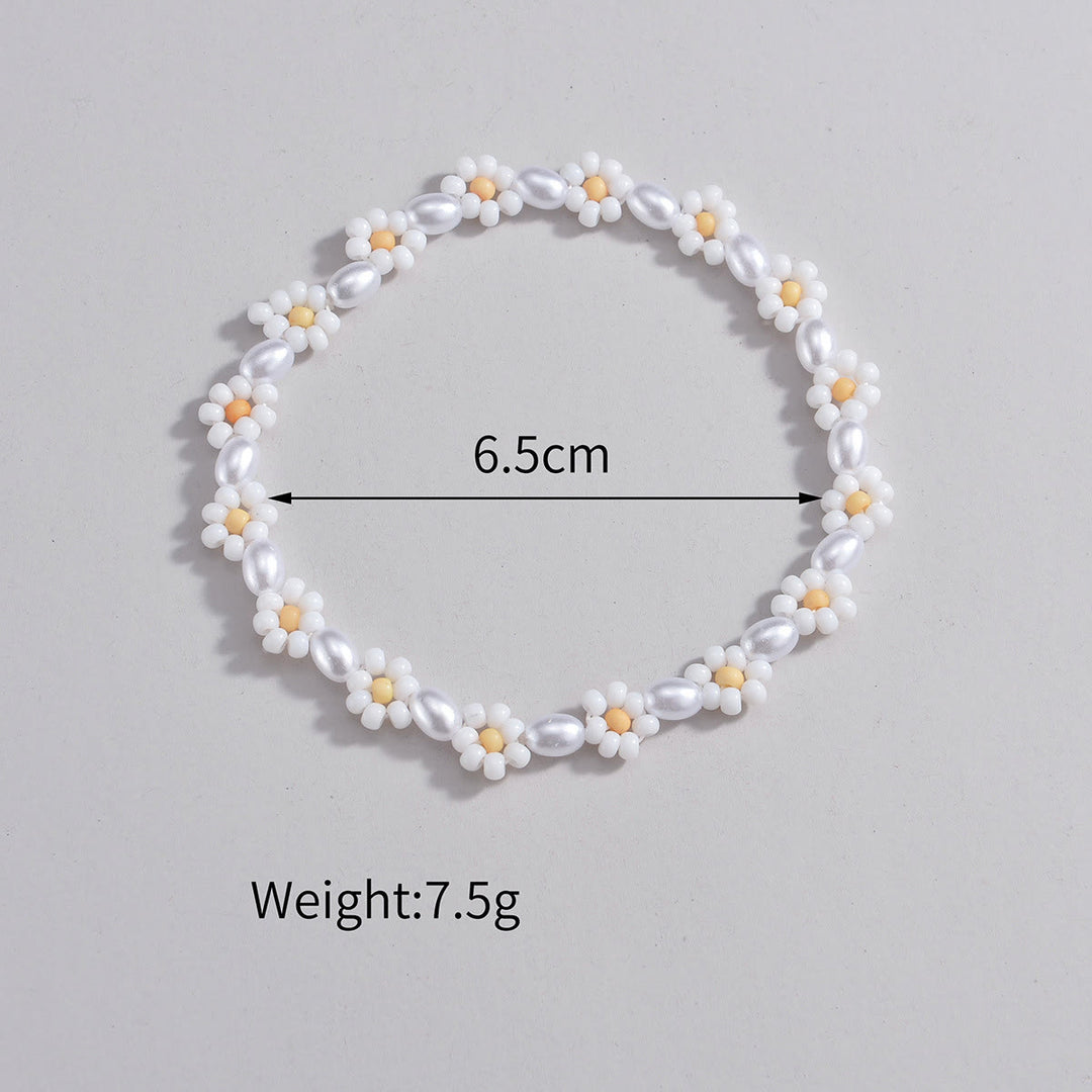 Olivenorma Freshwater Pearl Beads Flower Anklet