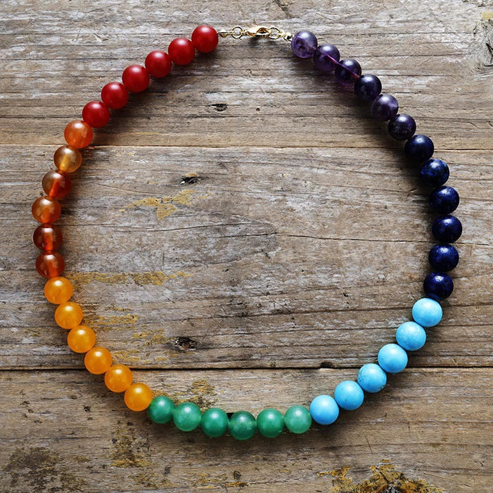 Olivenorma 8mm Chakra Beads Necklace