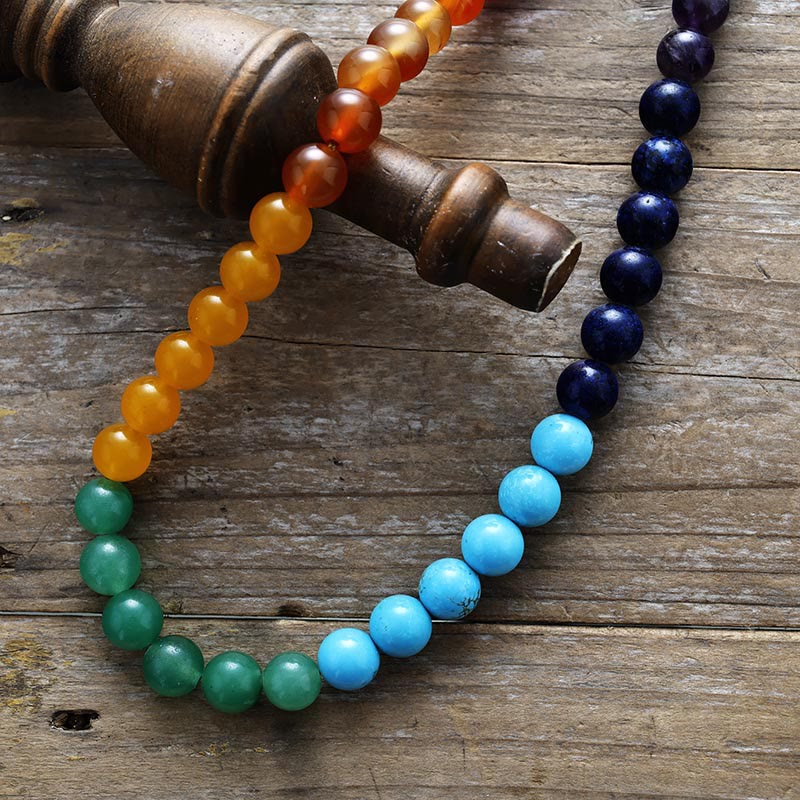 Olivenorma 8mm Chakra Beads Necklace