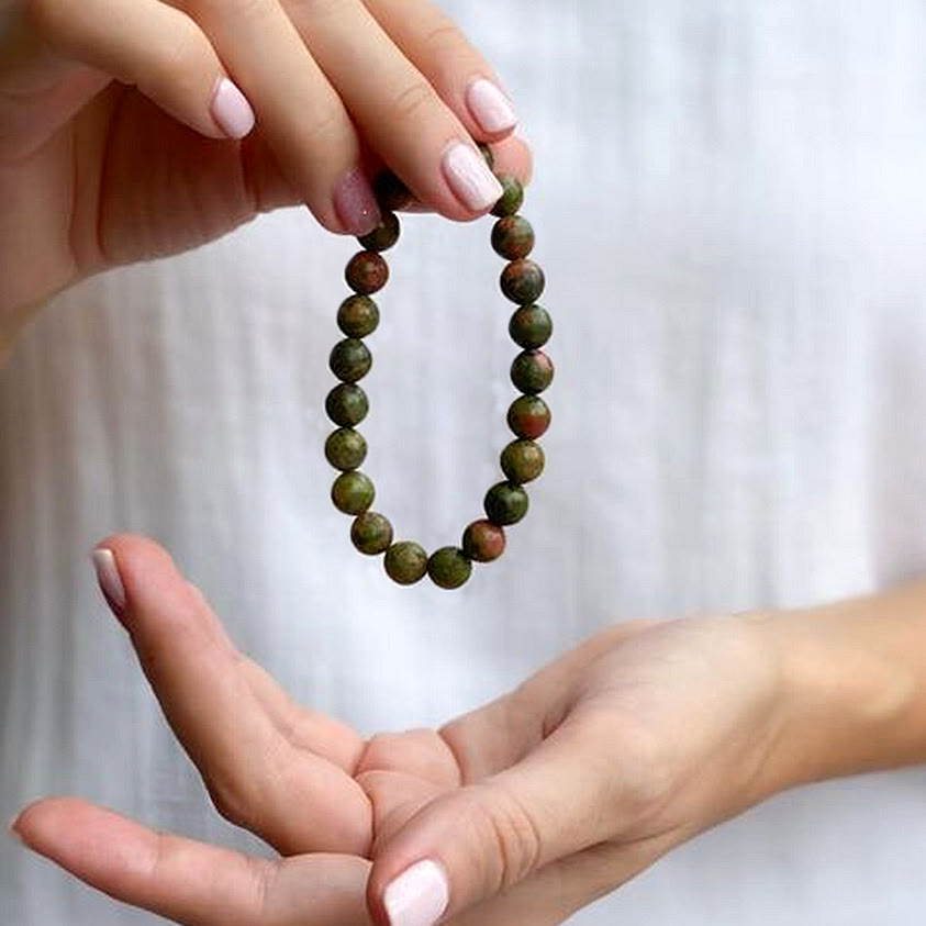 Olivenorma 8mm Natural Stone Beads Yoga Meditation Bracelet