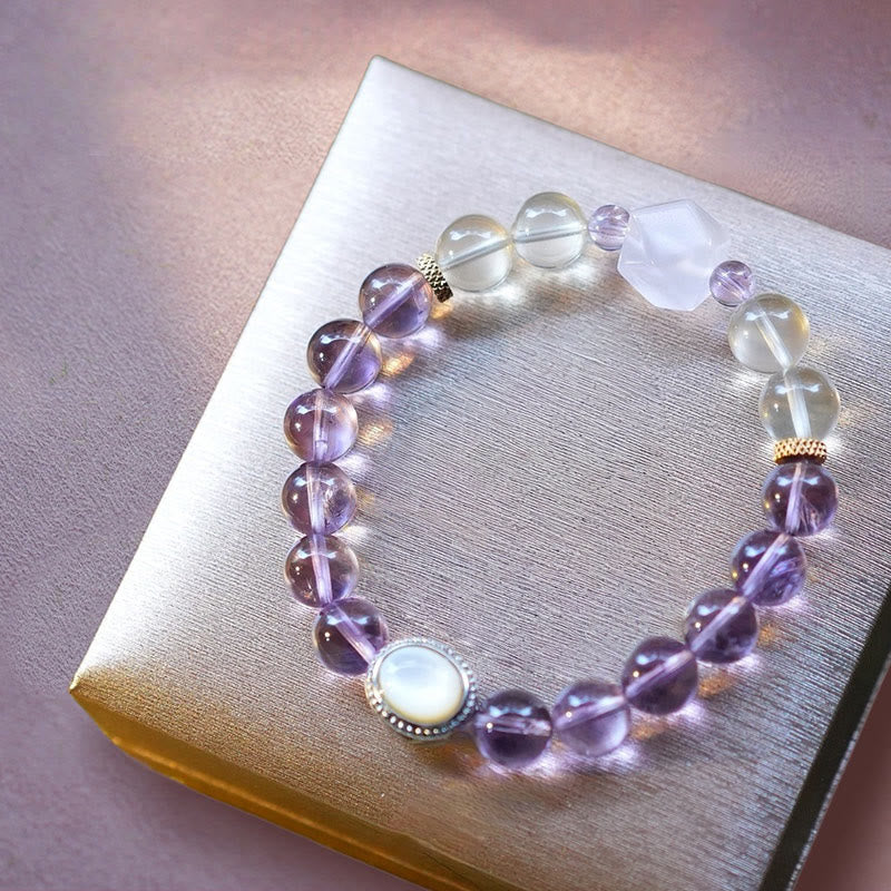 Olivenorma Ninth Purple Fire Natural Stone Beaded Bracelet