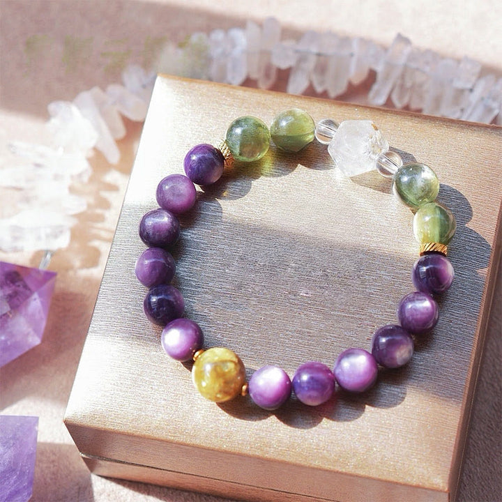 Olivenorma Ninth Purple Fire Natural Stone Beaded Bracelet