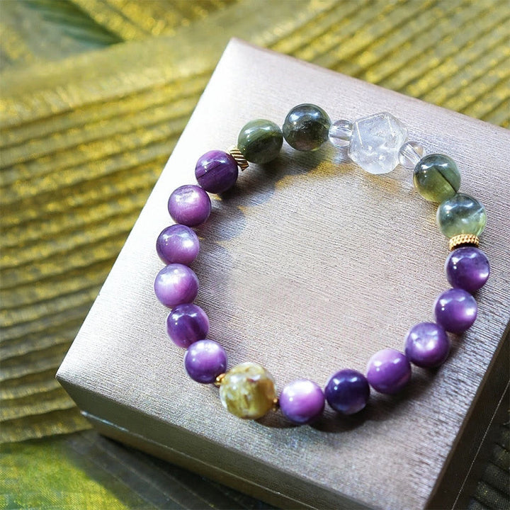 Olivenorma Ninth Purple Fire Natural Stone Beaded Bracelet