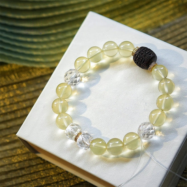 Olivenorma Gold Rutilated Quartz Citrine Beaded Bracelet