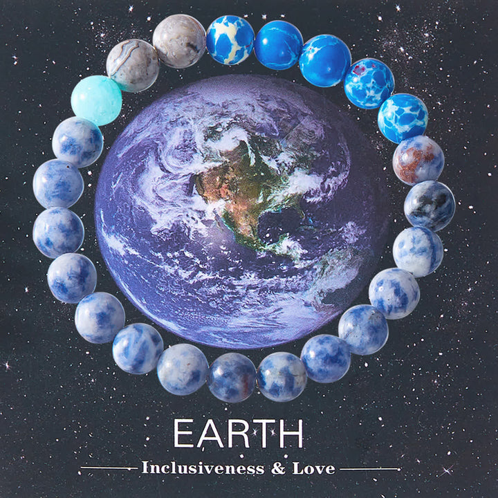 Olivenorma Solar System Eight Planets Crystal Bracelet with Card