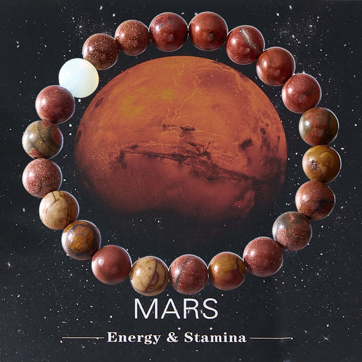 Olivenorma Solar System Eight Planets Crystal Bracelet with Card