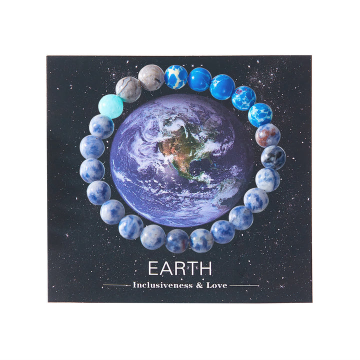 Olivenorma Solar System Eight Planets Crystal Bracelet with Card