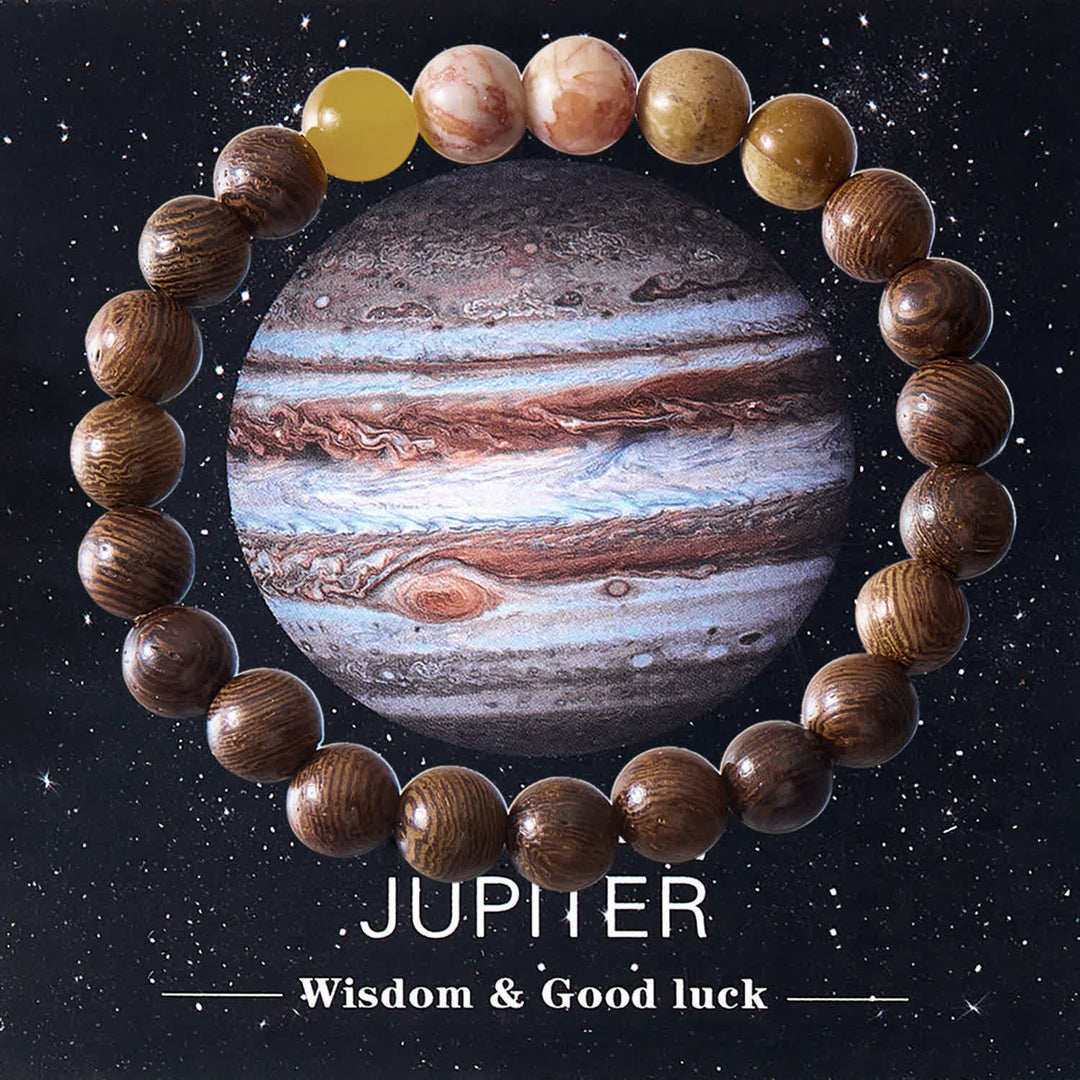 Olivenorma Solar System Eight Planets Crystal Bracelet with Card