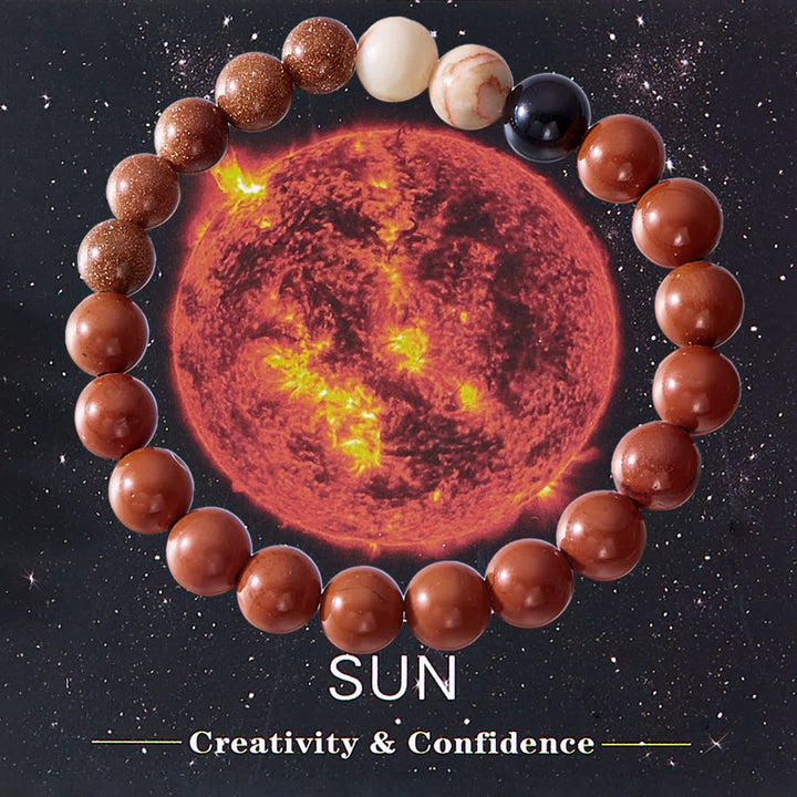 Olivenorma Solar System Eight Planets Crystal Bracelet with Card