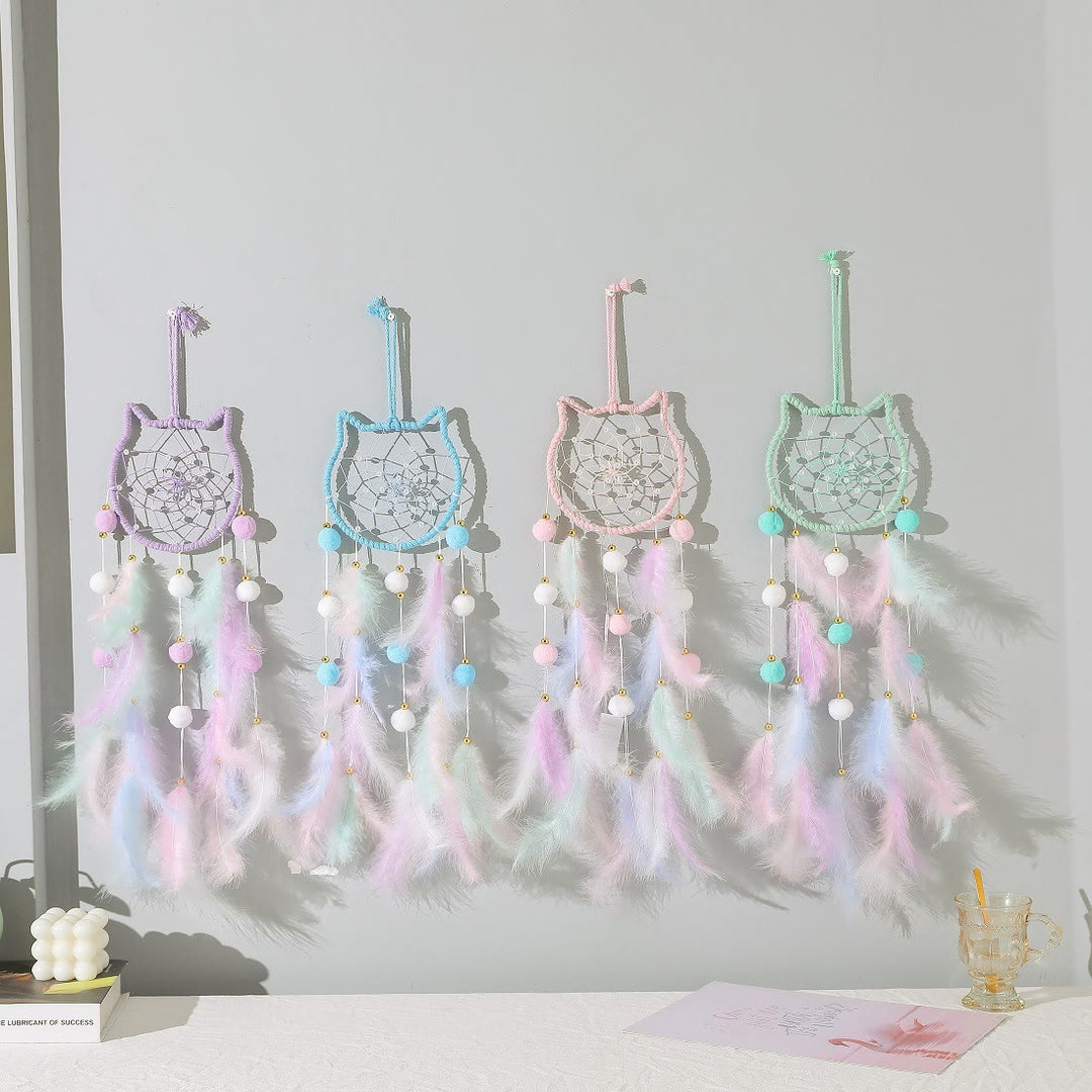 Olivenorma Cute Color Cat Moon And Stars Dream Catcher