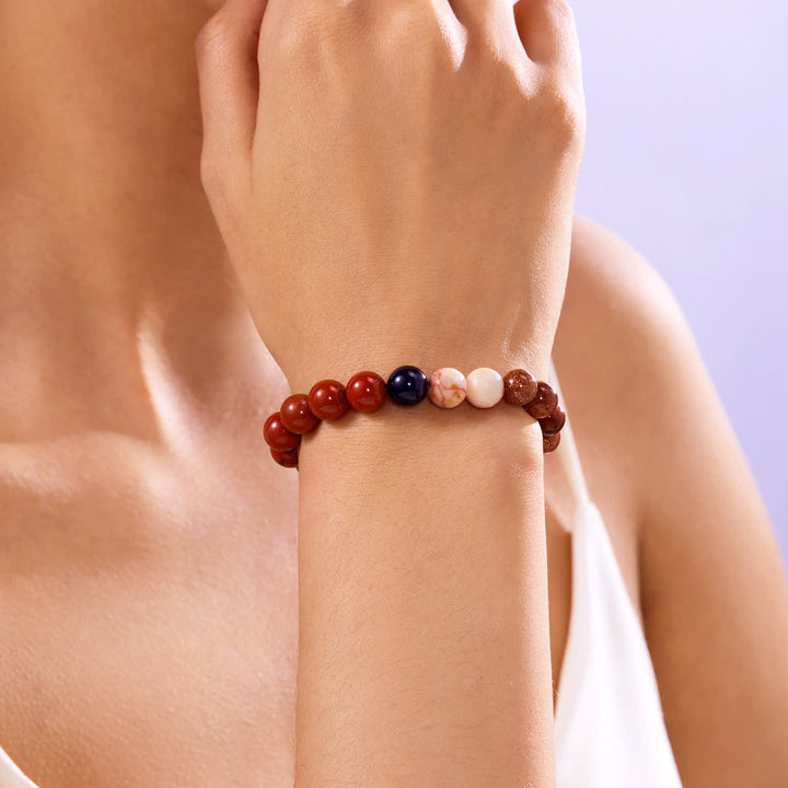 Olivenorma Solar System Eight Planets Crystal Bracelet with Card