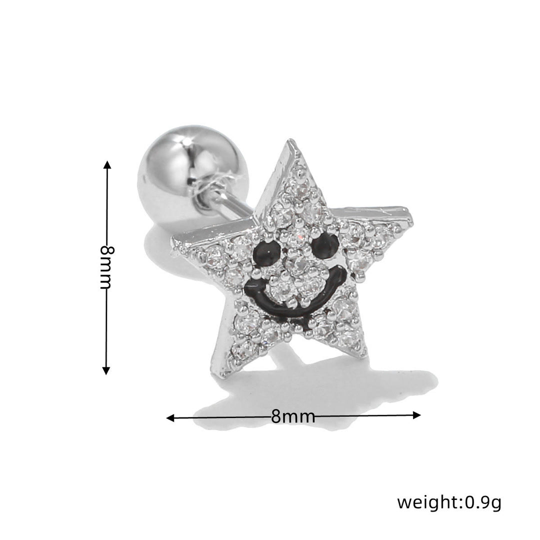 Olivenorma Inlaid Zircon Cute Pattern Studs Earrings - image 18