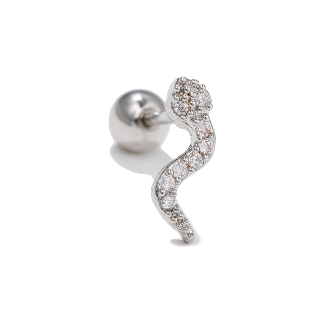 Olivenorma Inlaid Zircon Cute Pattern Studs Earrings - Snake - image 11