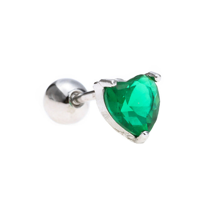 Olivenorma Heart Butterfly Cut Colored Zirconia Earrings - Green Love - image 7