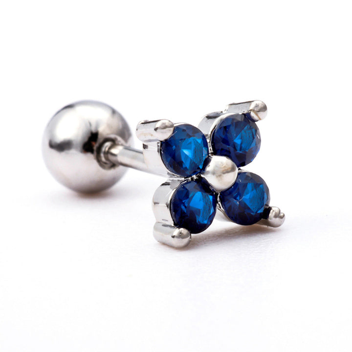 Olivenorma Heart Butterfly Cut Colored Zirconia Earrings - Blue Topaz Flowers - image 1