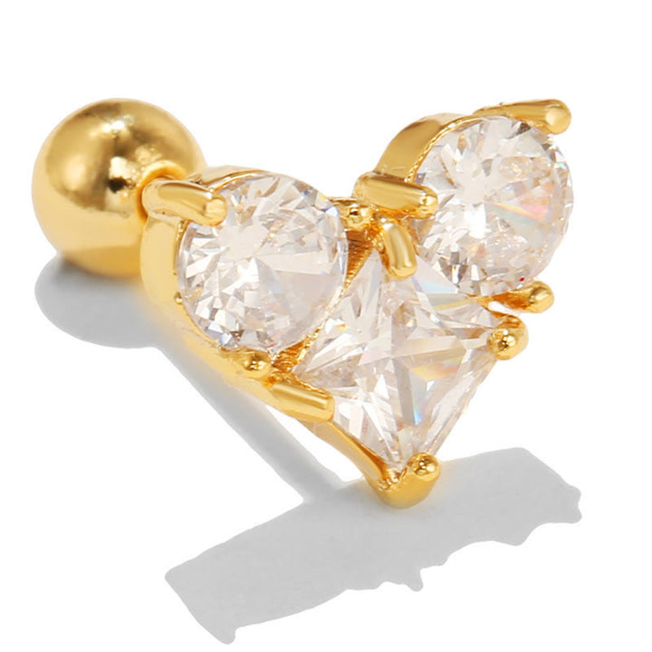 Olivenorma Lovely Heart Cut Pink Opal Zircon Earrings