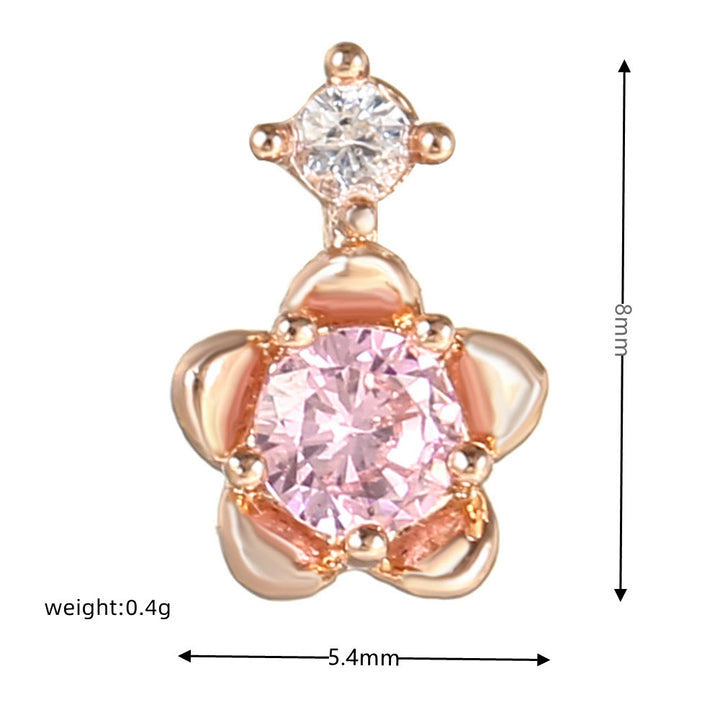 Olivenorma Lovely Heart Cut Pink Opal Zircon Earrings