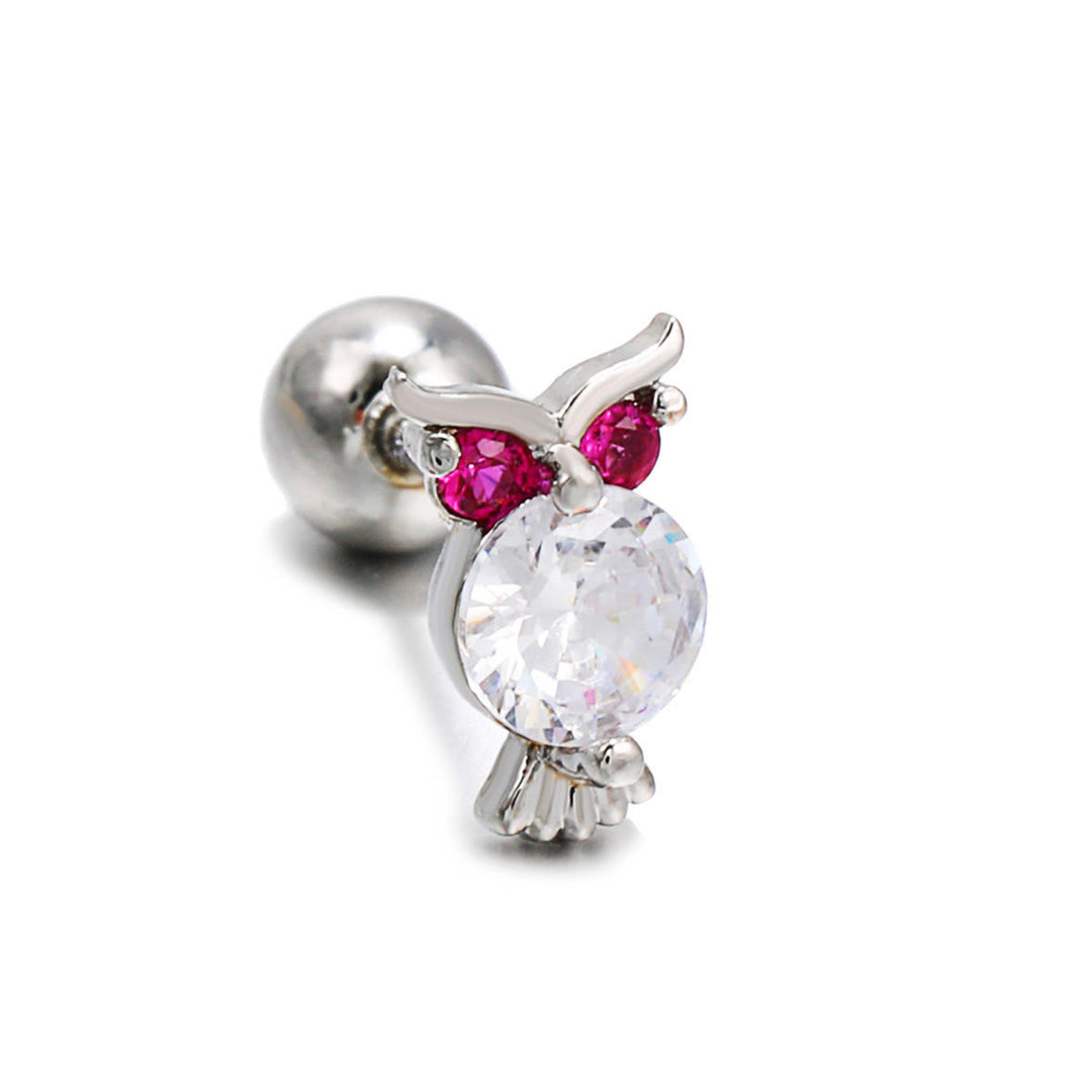 Olivenorma Cute Animals Colorful Zircon Silver Studs Earrings