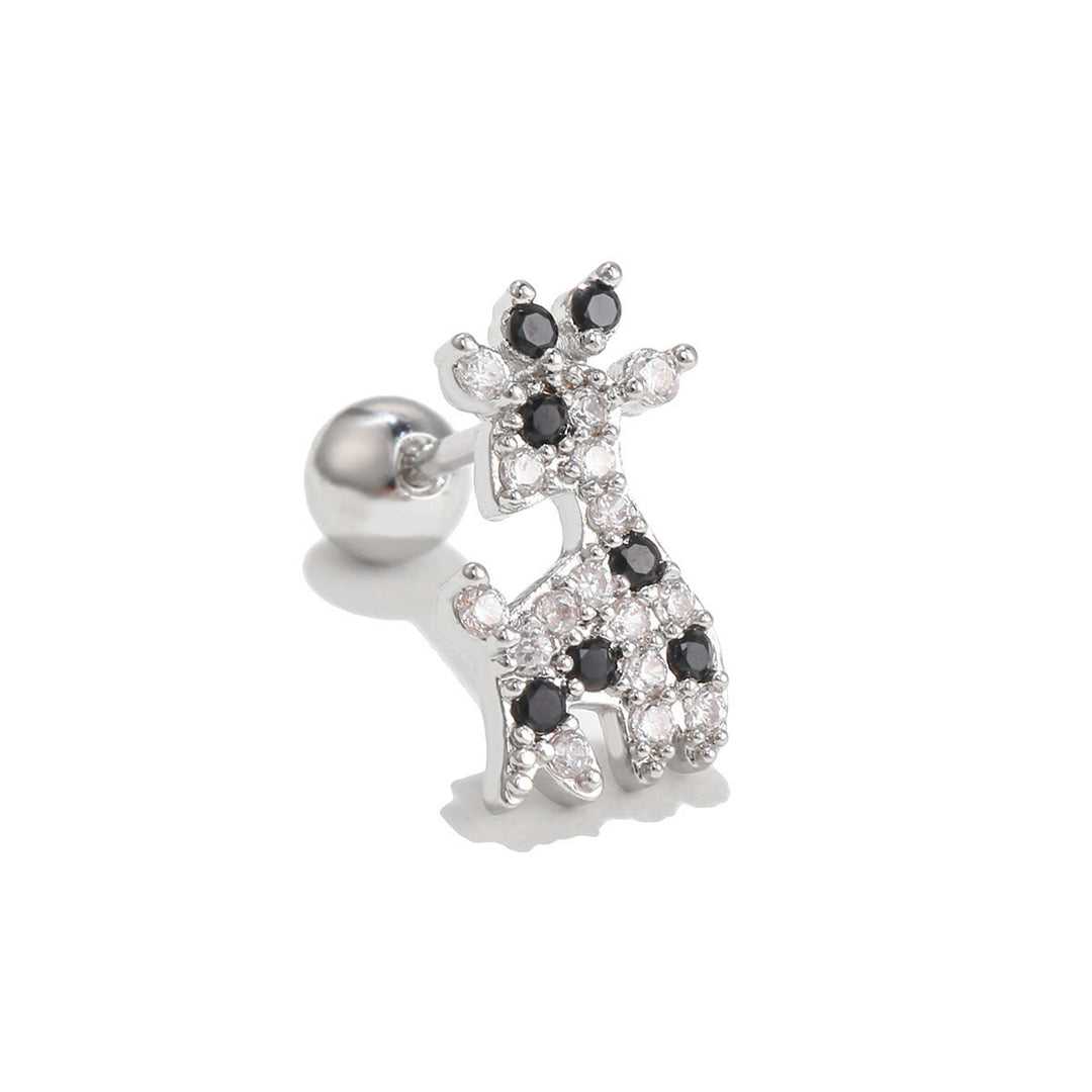 Olivenorma Cute Animals Colorful Zircon Silver Studs Earrings