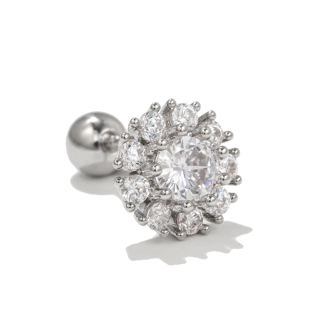 Olivenorma Exquisite White Zircon Studs Earrings - White Zircon Flower - image 15