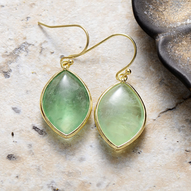 Olivenorma Marquise Cut Green Fluorite Pendant Earrings