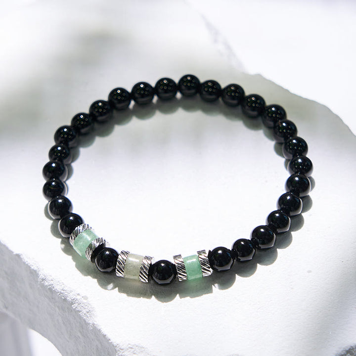 Olivenorma 6mm Green Aventurine Obsidian Beaded Bracelet