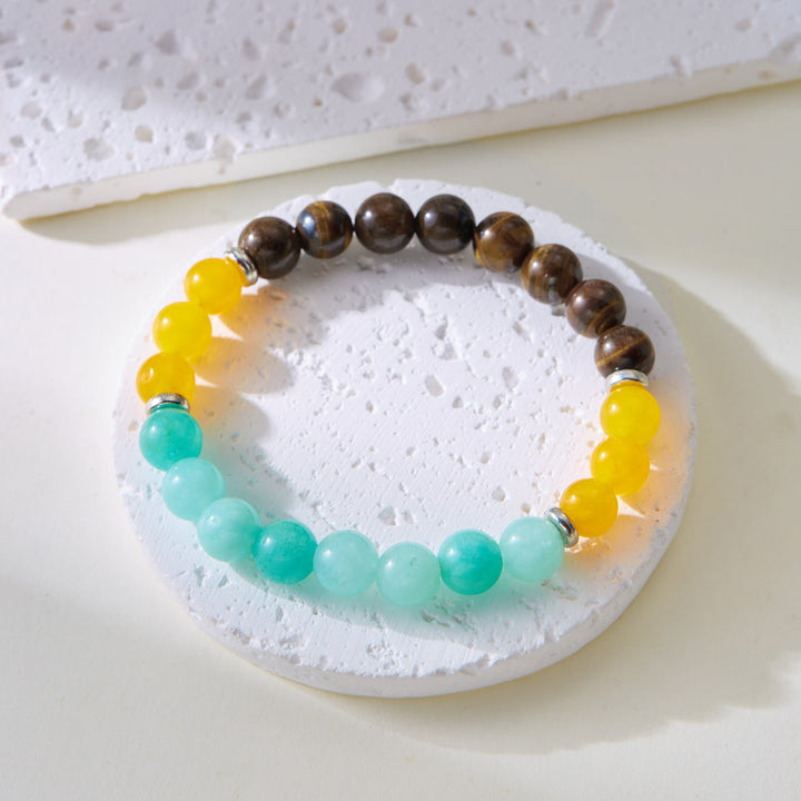 Olivenorma 8mm Natural Stone Beads Good Luck Bracelet