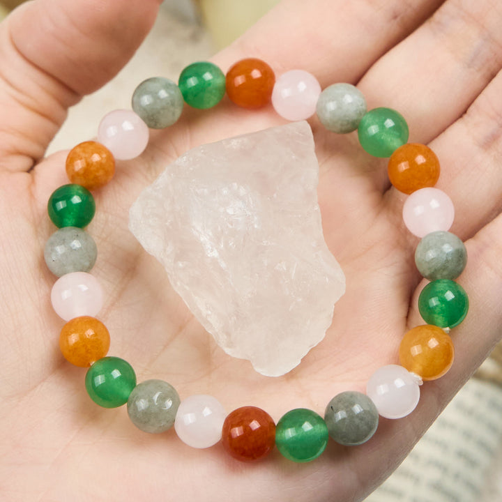 Olivenorma 8mm Multicolor Natural Stone Labradorite Beaded Bracelet