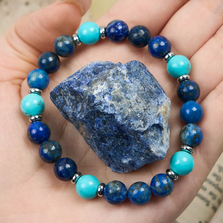 Olivenorma Natural Turquoise Lapis Lazuli Beads Bracelet